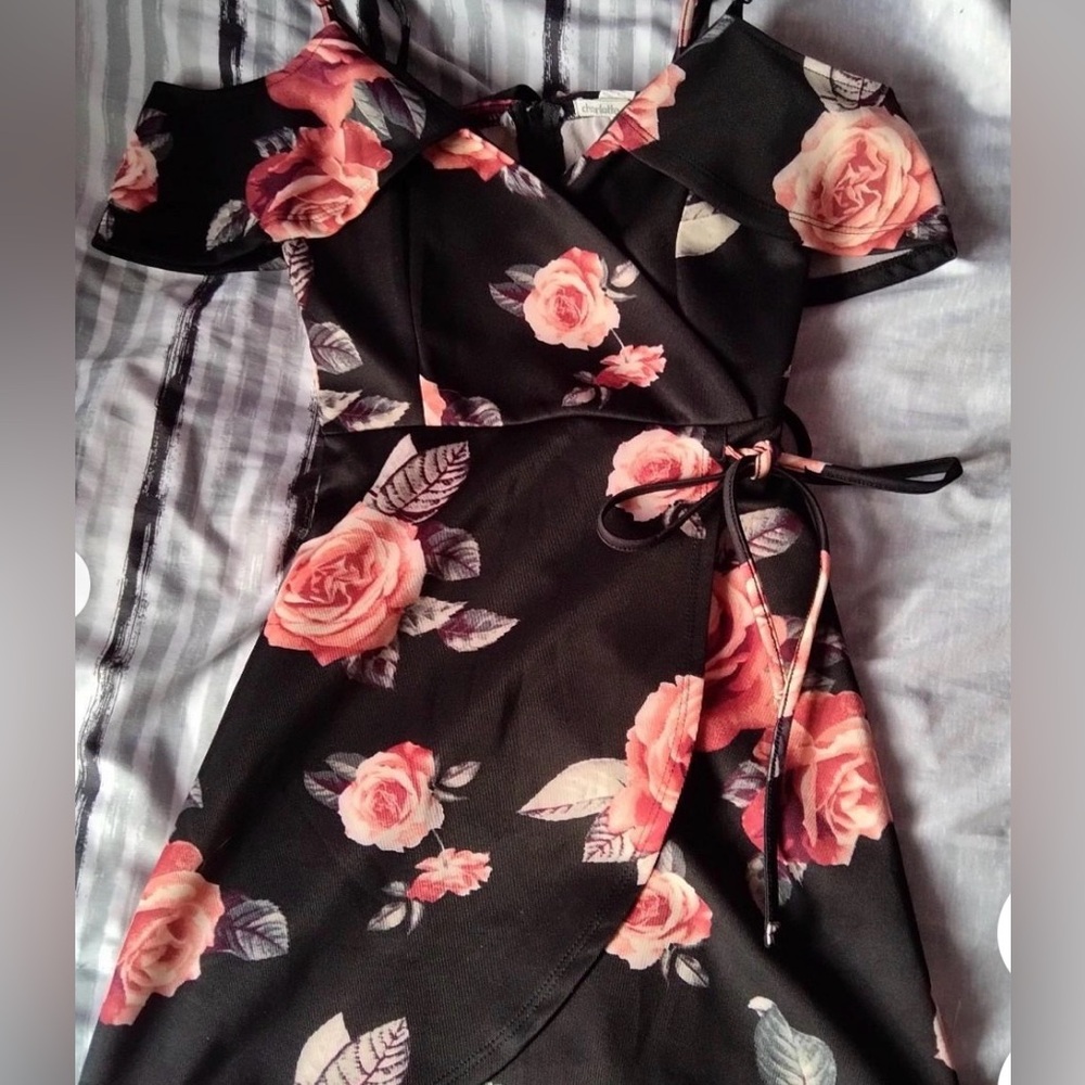 Charlotte Russe Black and Pink Floral Dress